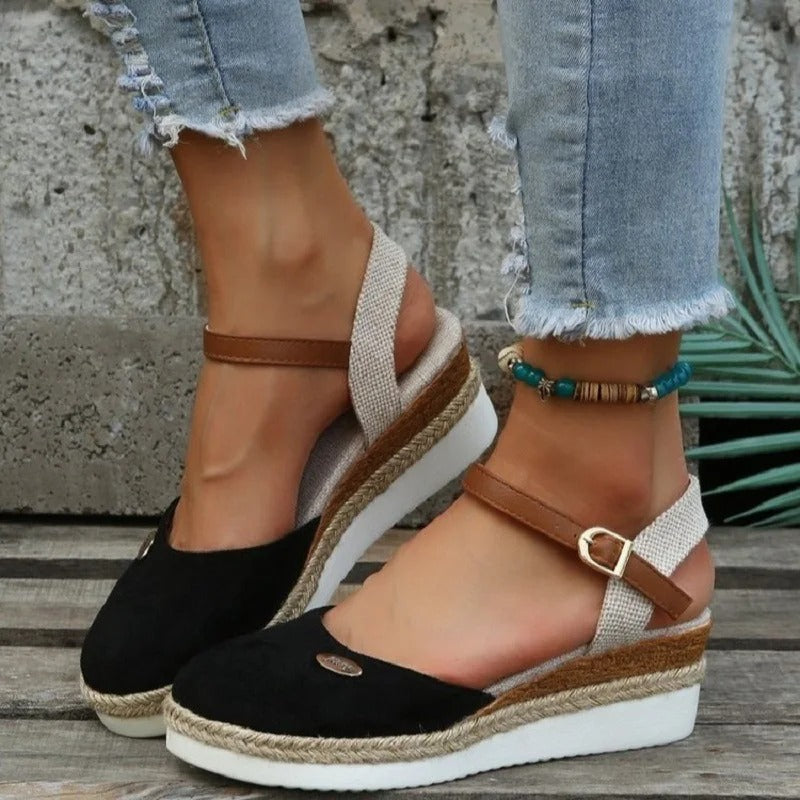 Closed Toe Wedge Sandals for Women – Chic & Comfortable Espadrille Design