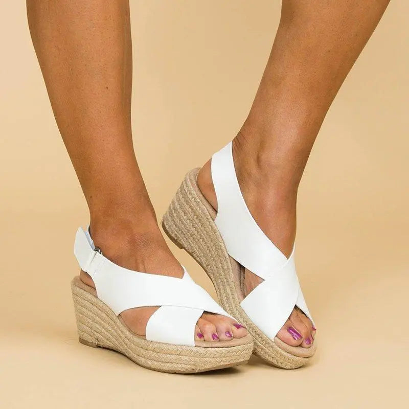 Criss-Cross Espadrille Wedge Sandals for Women – Stylish & Comfortable