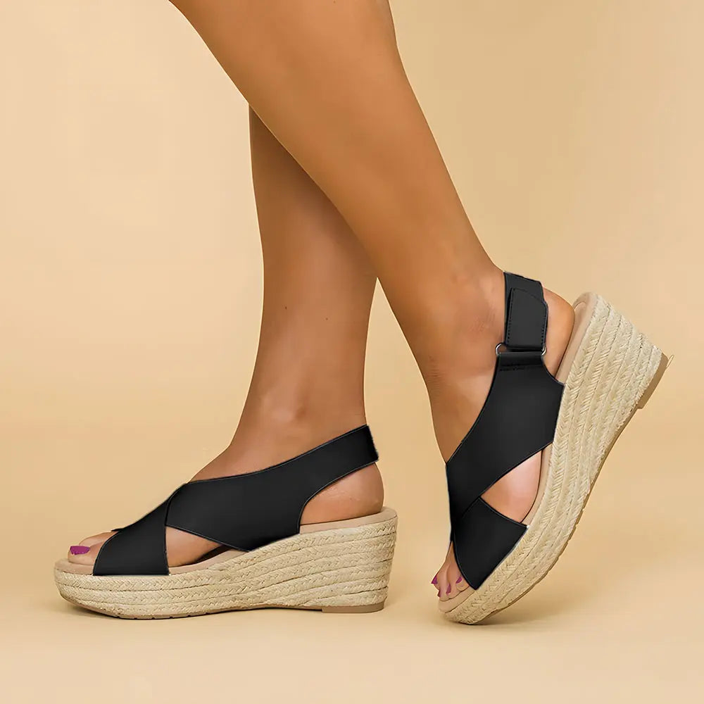 Criss-Cross Espadrille Wedge Sandals for Women – Stylish & Comfortable