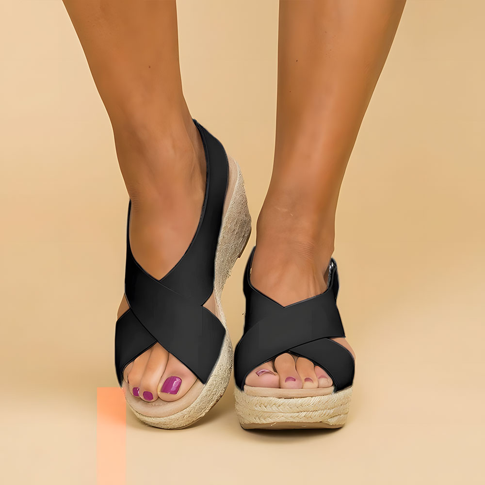 Criss-Cross Espadrille Wedge Sandals for Women – Stylish & Comfortable