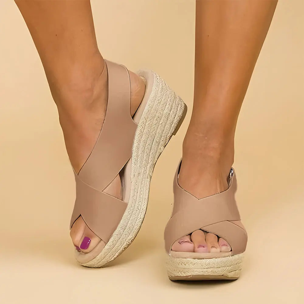 Criss-Cross Espadrille Wedge Sandals for Women – Stylish & Comfortable