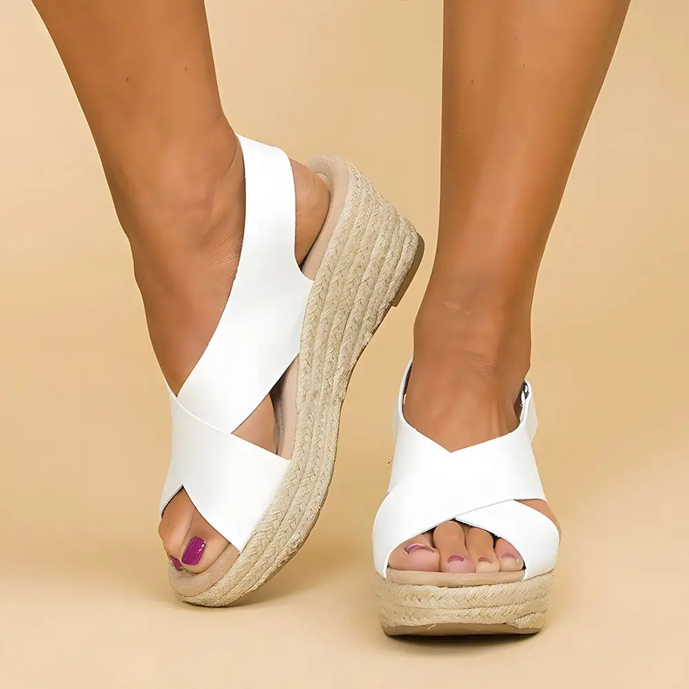 Criss-Cross Espadrille Wedge Sandals for Women – Stylish & Comfortable