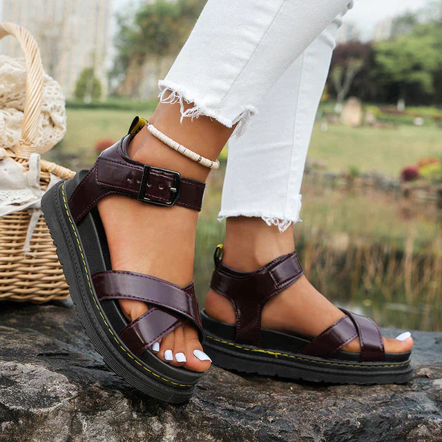 Cross Strap Platform Sandals for Women – Chic & Comfortable Elevation