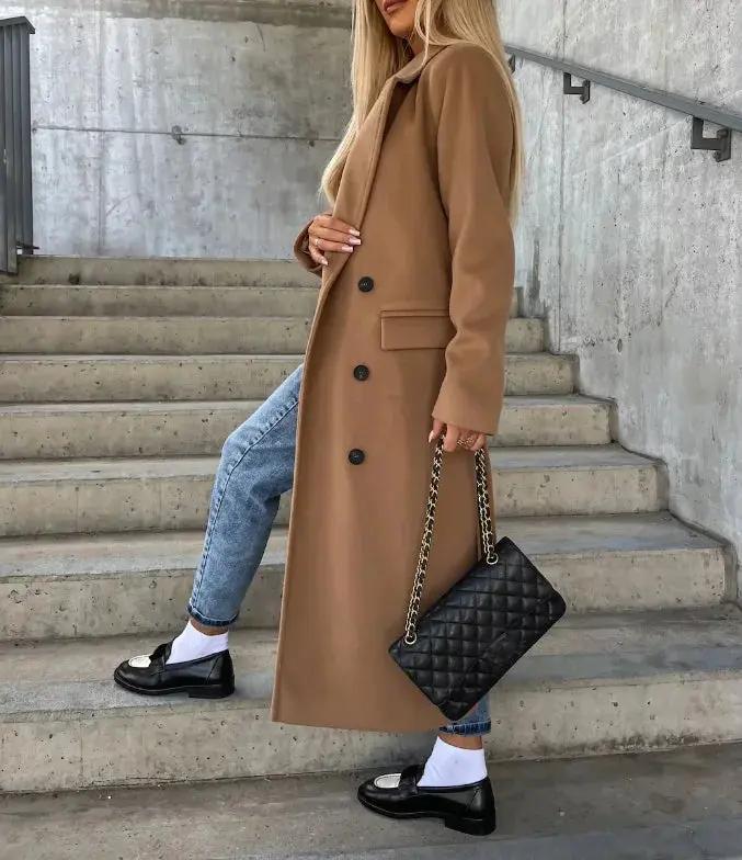 Double-Breasted Winter Coat for Women β Elegant & Structured-Caliboot