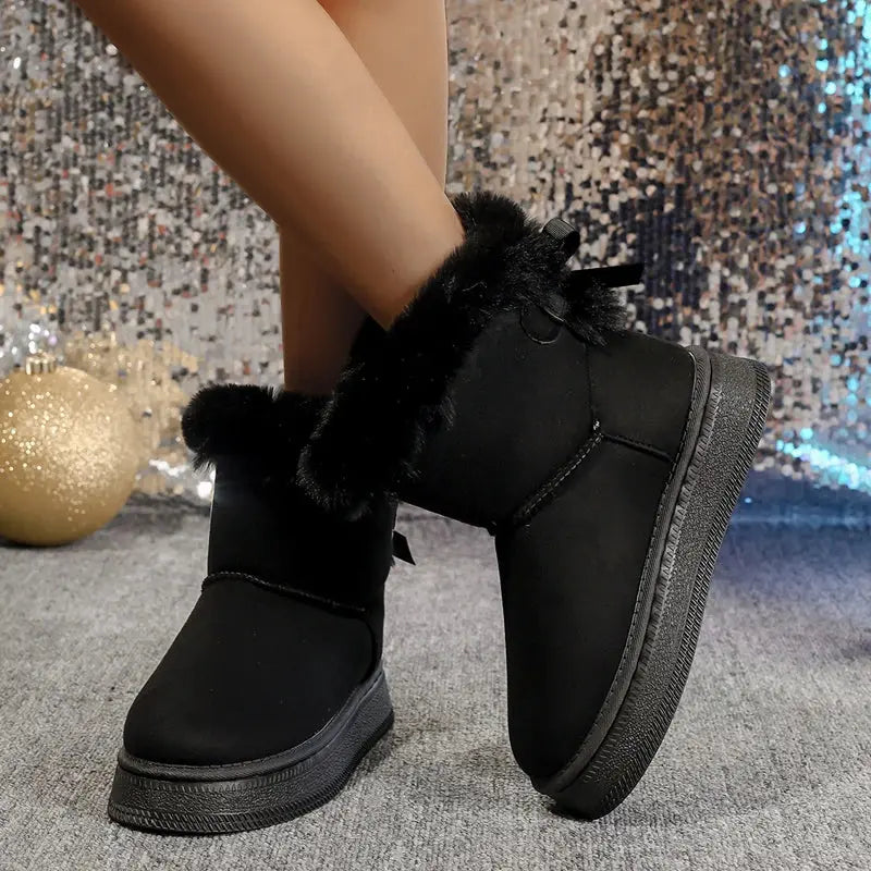 Elegant Bow Snow Boots for Women – Cozy & Stylish Winter Footwear