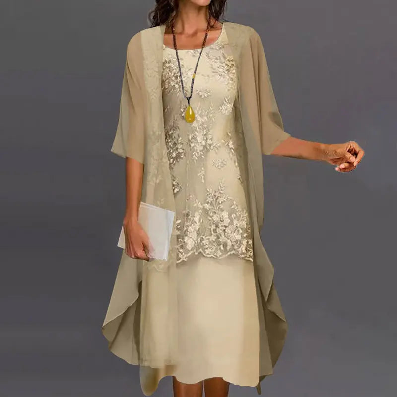 Elegant Chiffon Two-Piece Dress for Women – Sophisticated & Comfortable 2