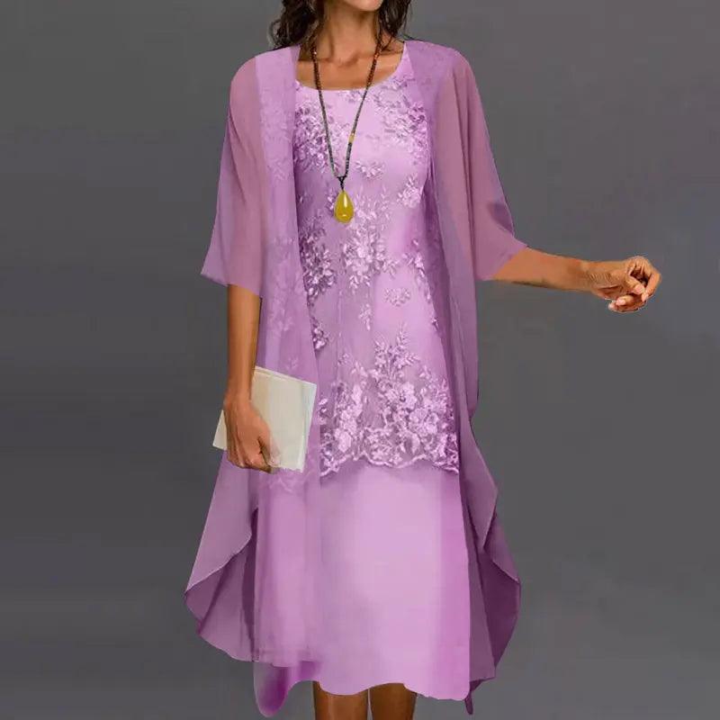 Elegant Chiffon Two-Piece Dress for Women – Sophisticated & Comfortable 3
