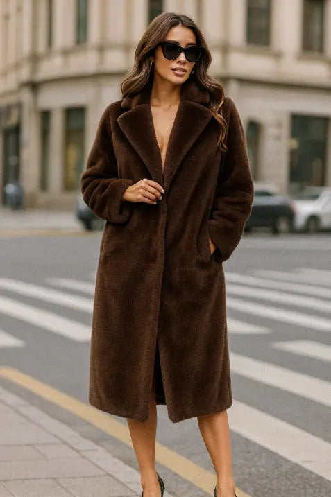 Elegant Long Black Trench Coat for Women – Stylish & Warm for Winter 1