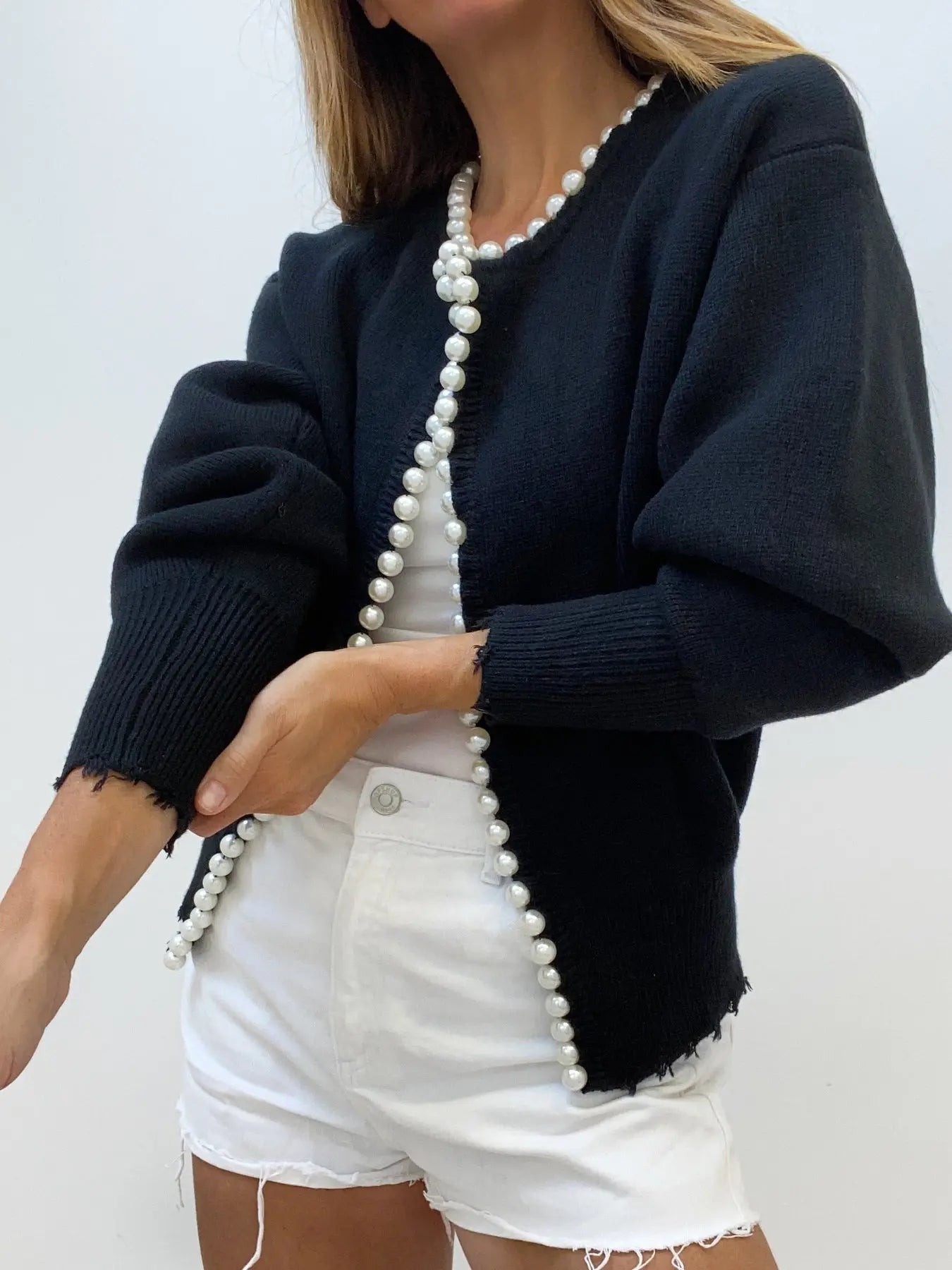 Elegant Pearl Trim Cardigan for Women β Stylish & Versatile Layering Piece 13