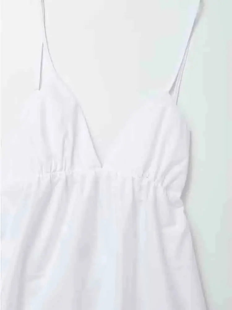 Elegant White Midi Dress for Women – Perfect for Weddings & Summer Events 4