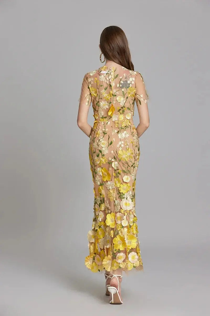 Embroidered White Maxi Dress for Women – Elegant & Flowing Design 2