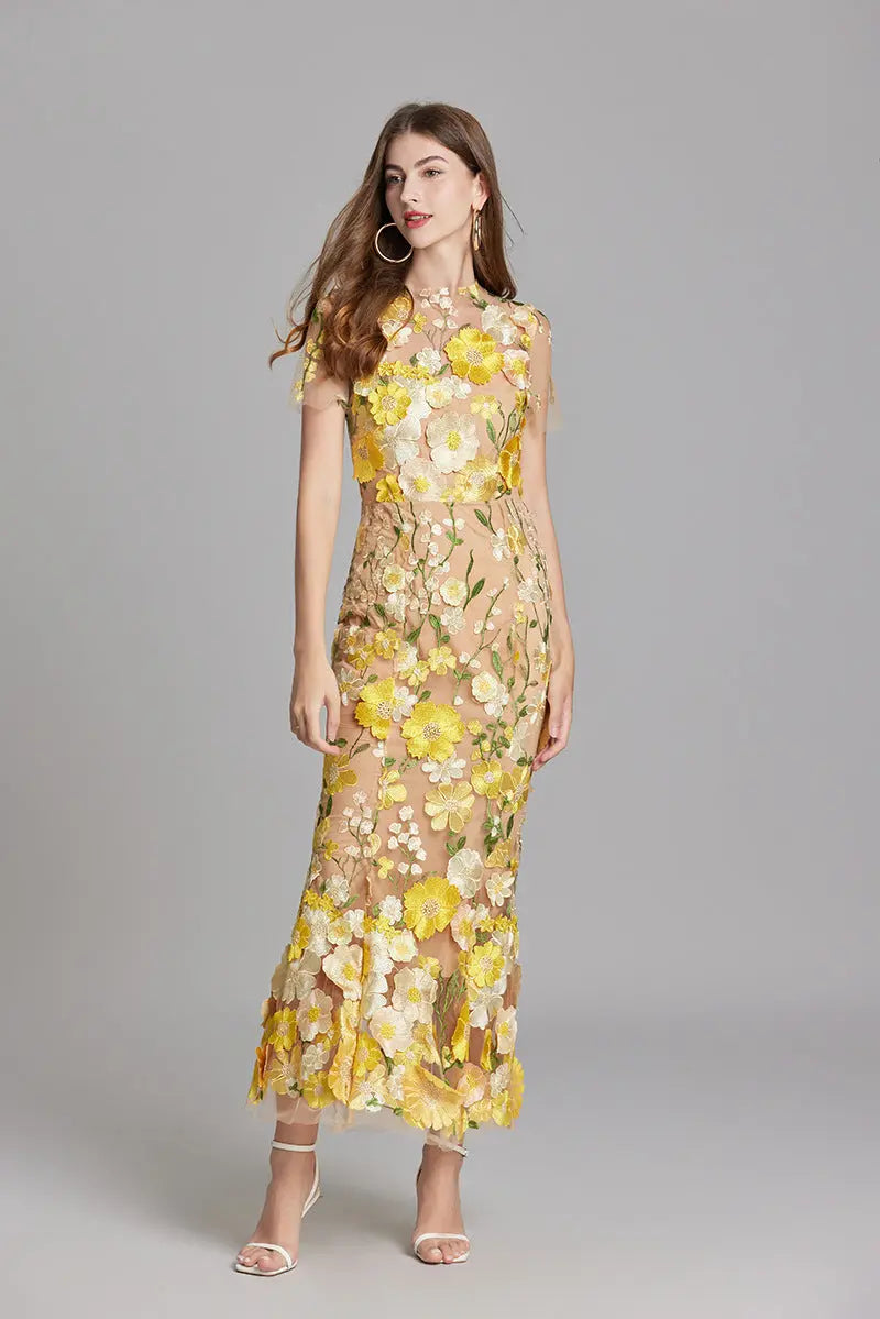 Embroidered White Maxi Dress for Women – Elegant & Flowing Design 3