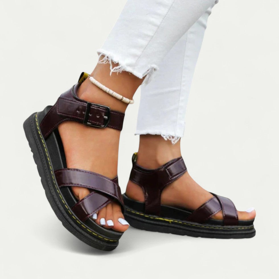 Ergonomic Buckle Strap Sandals for Women – Stylish & Comfortable
