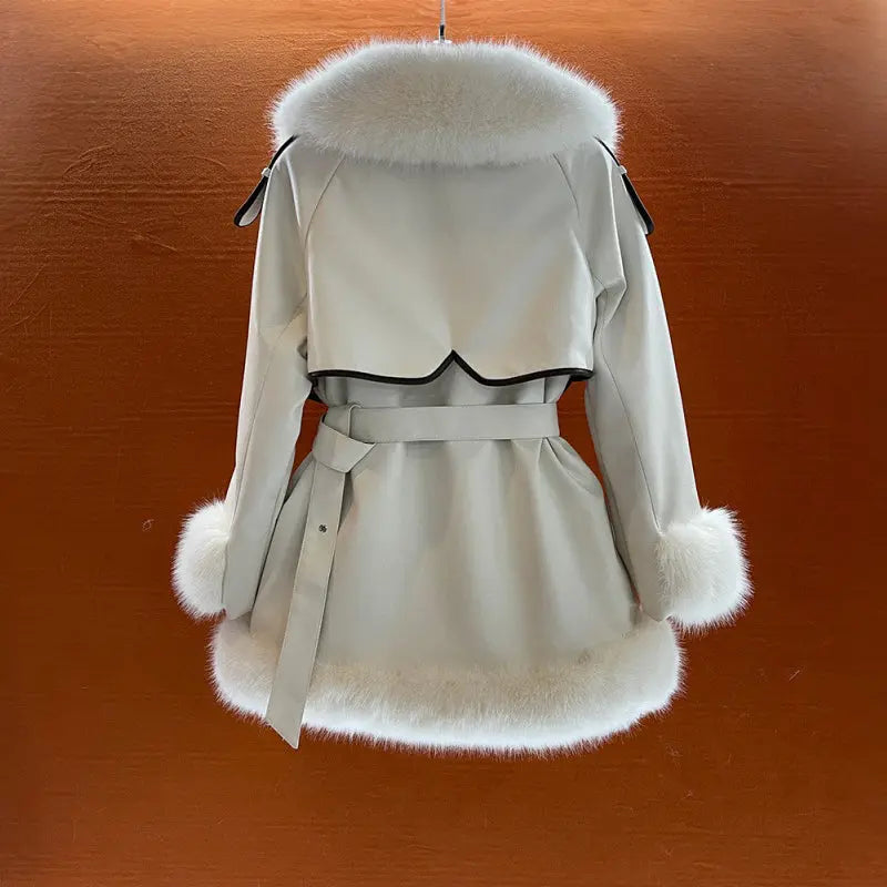 Faux Fur Trim Winter Coat for Women – Elegant & Flattering 2