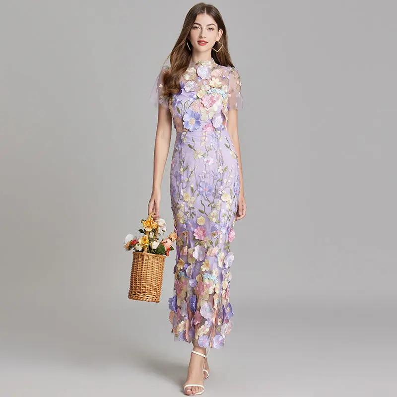 Floral Embroidered Maxi Dress for Women – Lightweight & Breezy-Caliboot