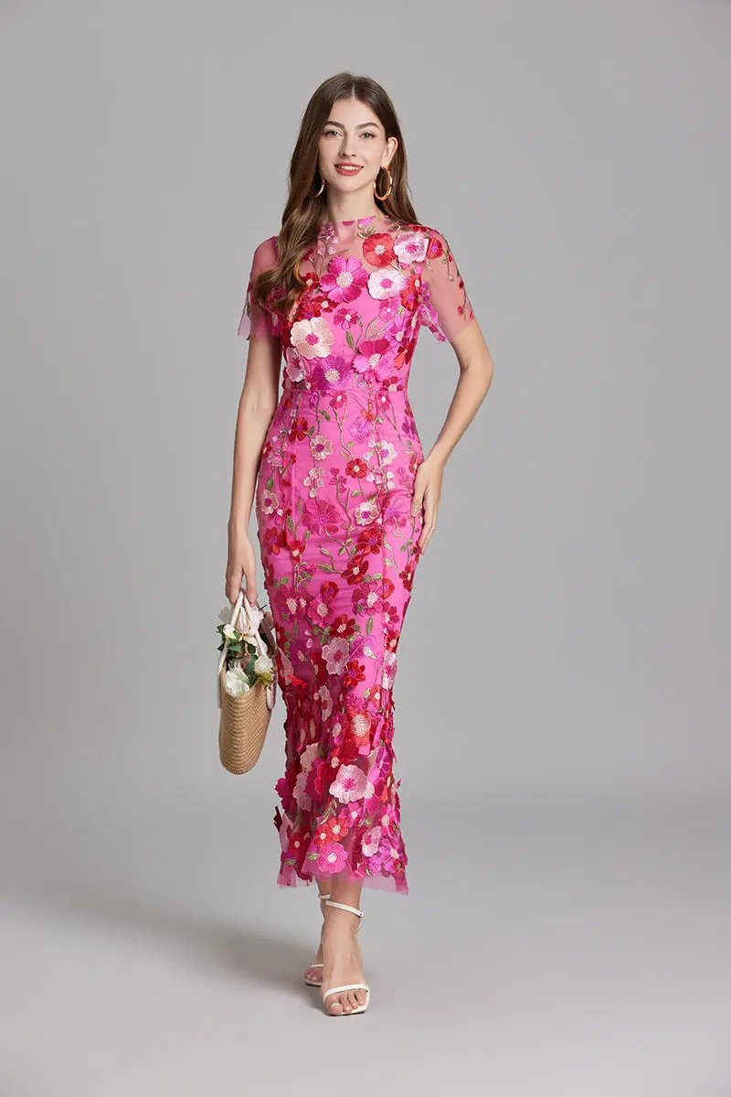 Floral Embroidered Maxi Dress for Women – Lightweight & Breezy-Caliboot