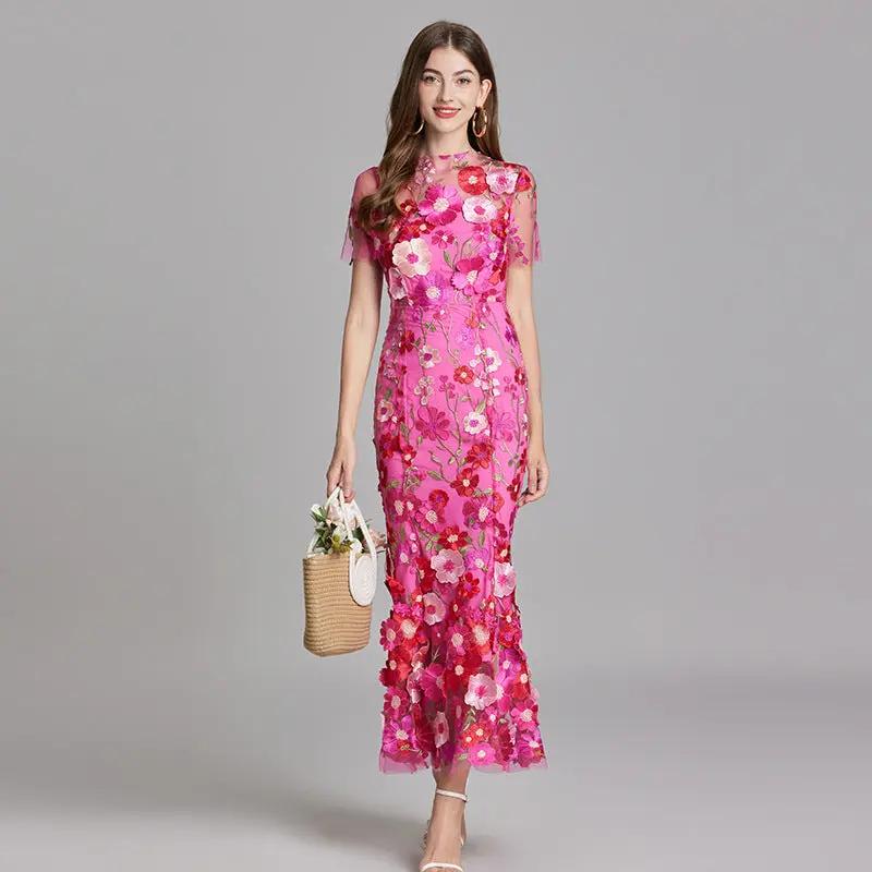 Floral Embroidered Maxi Dress for Women – Lightweight & Breezy-Caliboot