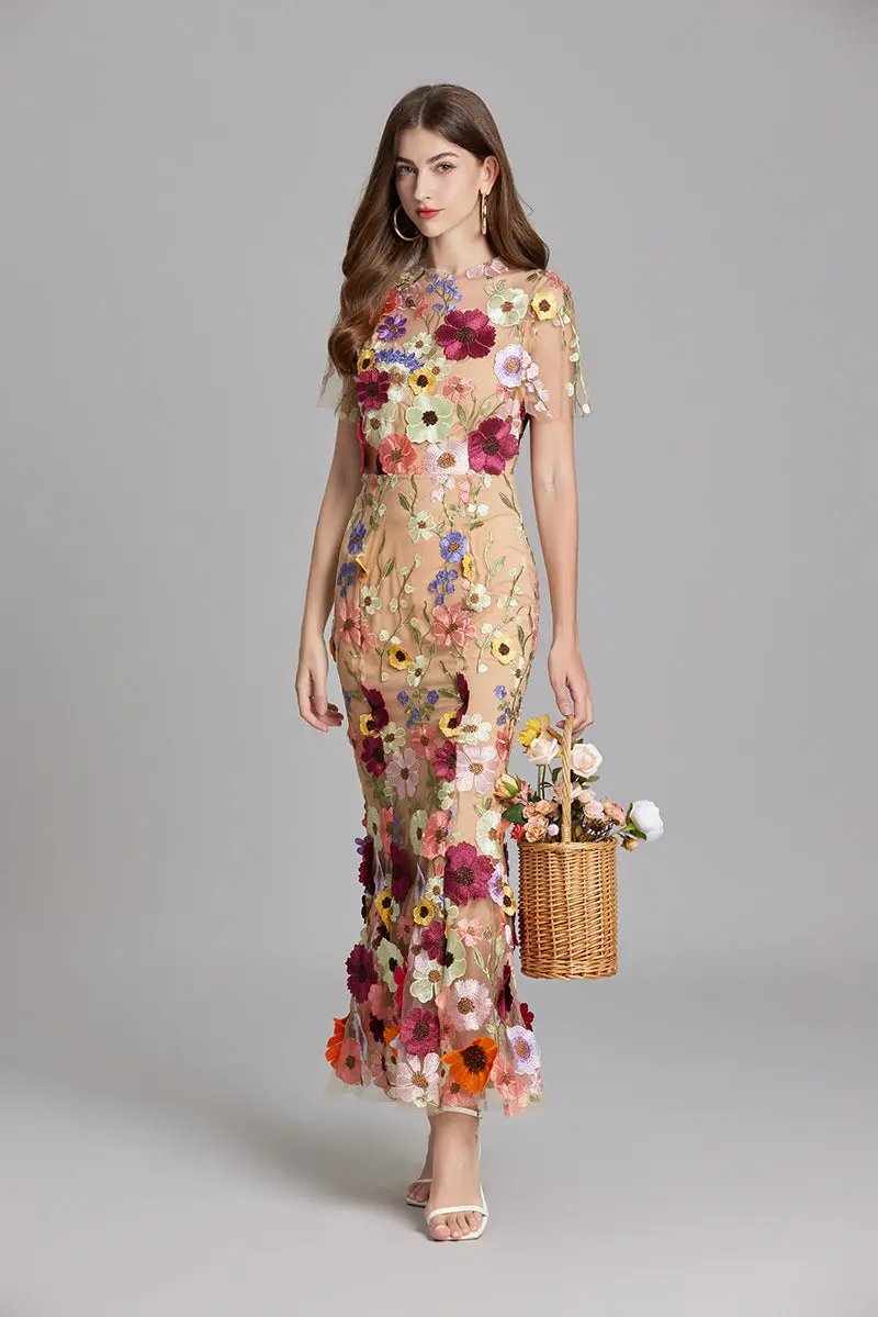 Floral Embroidered Maxi Dress for Women – Lightweight & Breezy-Caliboot