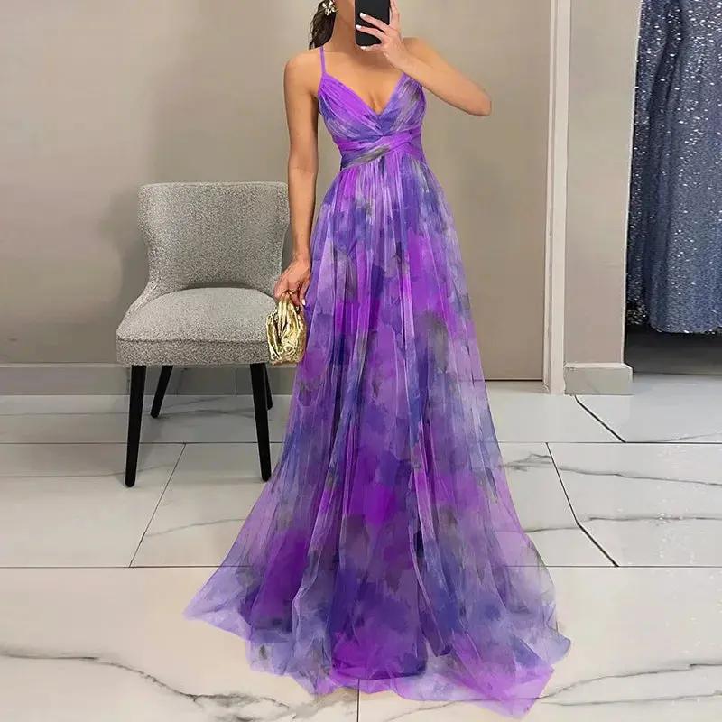 Floral Maxi Dress for Women – Elegant & Airy Summer Wedding Guest Attire-Caliboot