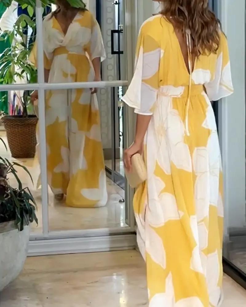 Floral Maxi Dress for Women – Lightweight & Breezy for Summer Days-Caliboot