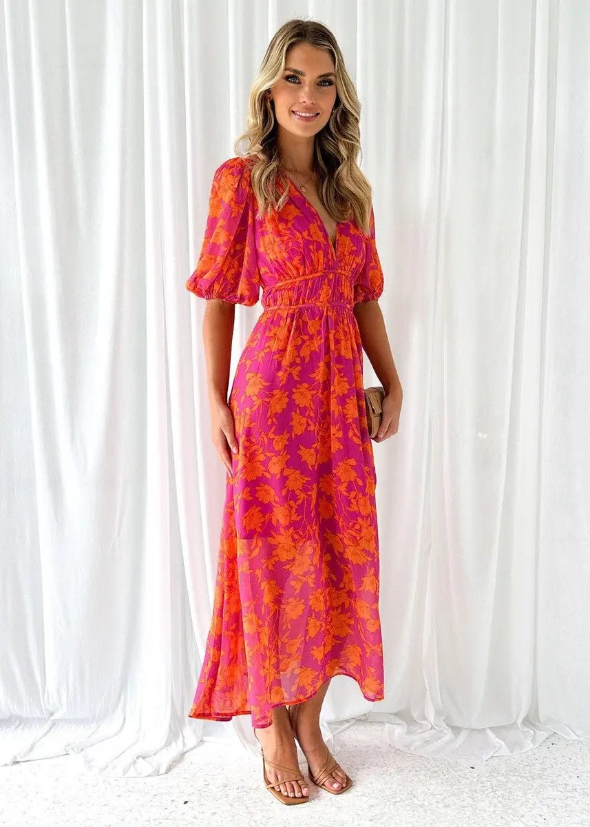 Floral Midi Dress for Women – Lightweight & Stylish for Summer-Caliboot