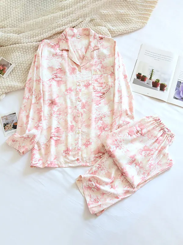 Floral Pyjama Set for Women – Elegant & Comfortable Loungewear-Caliboot