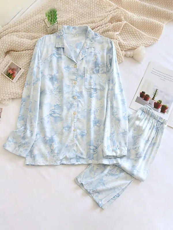 Floral Pyjama Set for Women – Elegant & Comfortable Loungewear-Caliboot