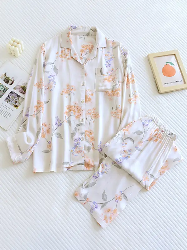 Floral Pyjama Set for Women – Elegant & Comfortable Loungewear-Caliboot