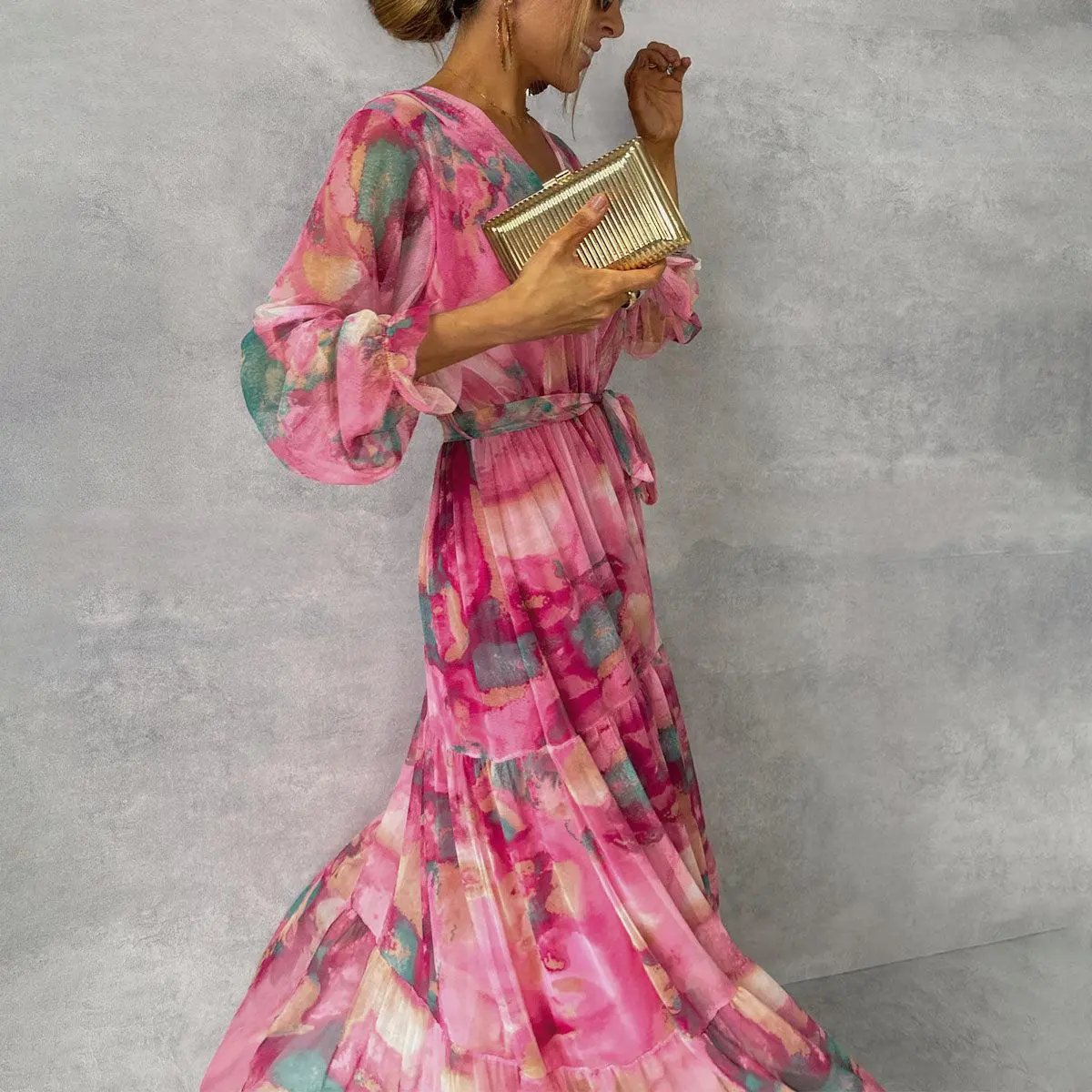 Floral Wrap Dress for Women – Lightweight & Elegant Summer Style-Caliboot
