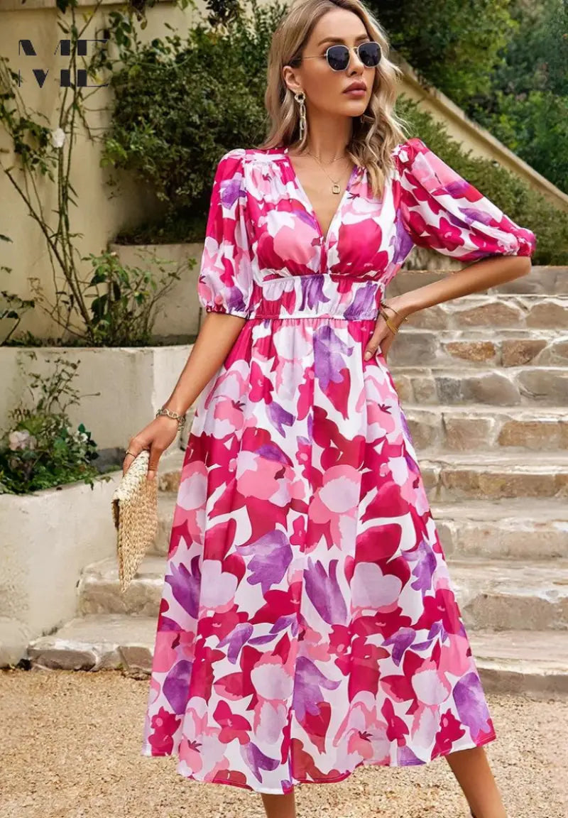 Floral Midi Dress for Women – Elegant & Effortless Style 10