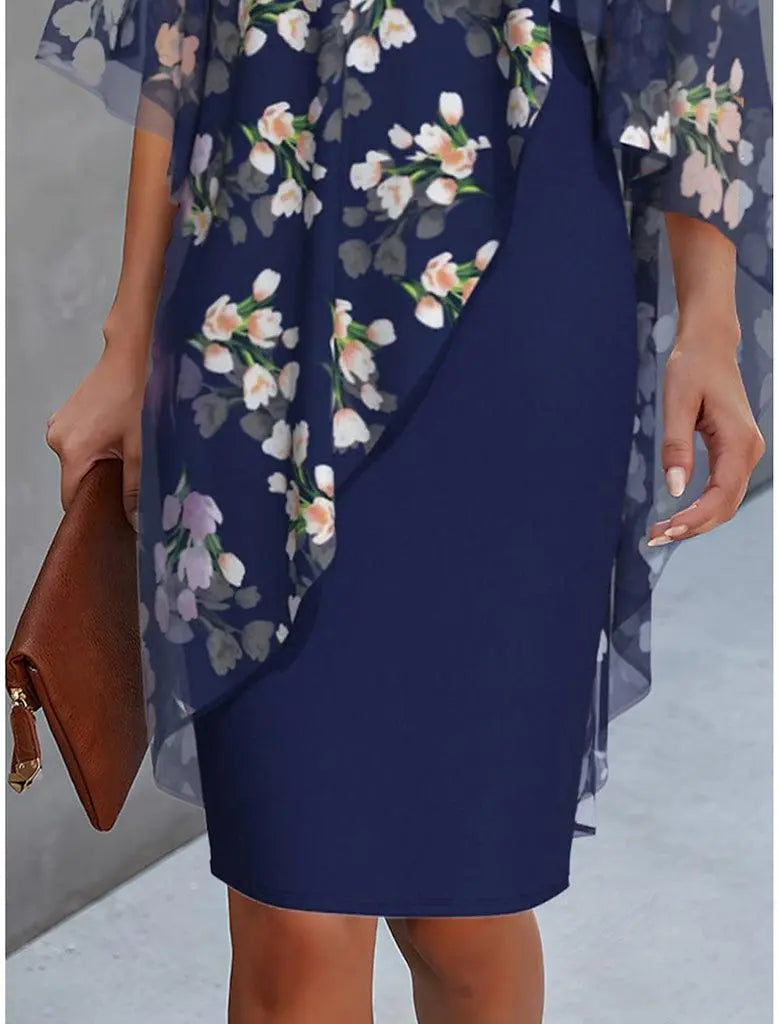 Floral Overlay Dress for Women – Elegant & Timeless Wedding Guest Attire 1