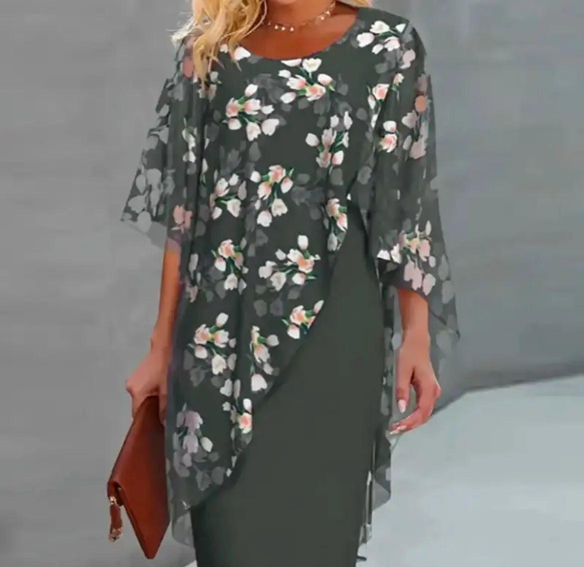 Floral Overlay Dress for Women – Elegant & Timeless Wedding Guest Attire 3