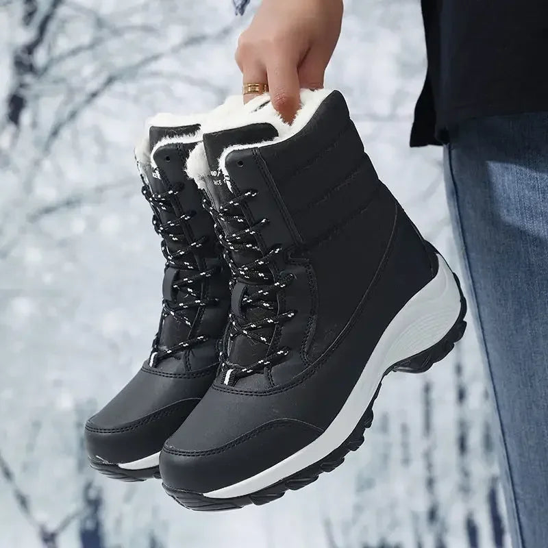 Fur-Lined Platform Snow Boots for Women – Cozy & Stylish