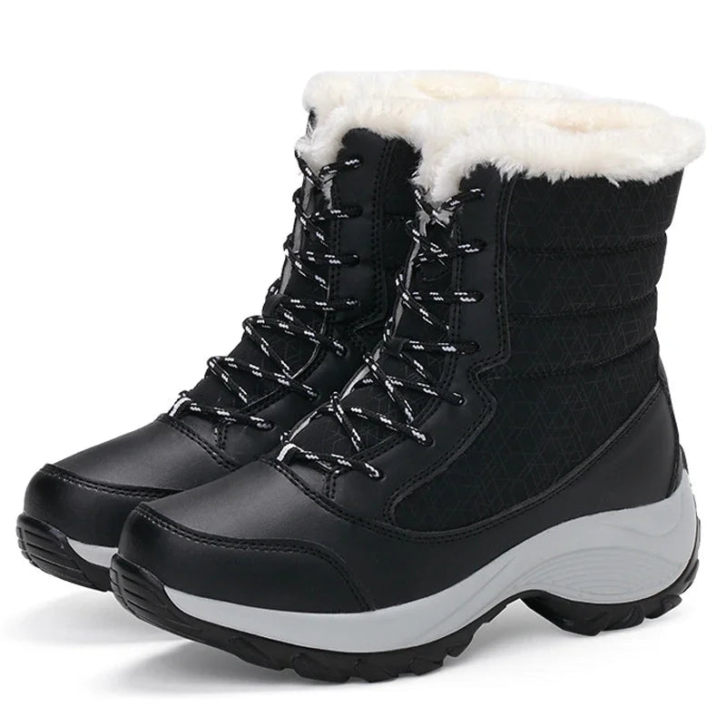 Fur-Lined Platform Snow Boots for Women – Cozy & Stylish