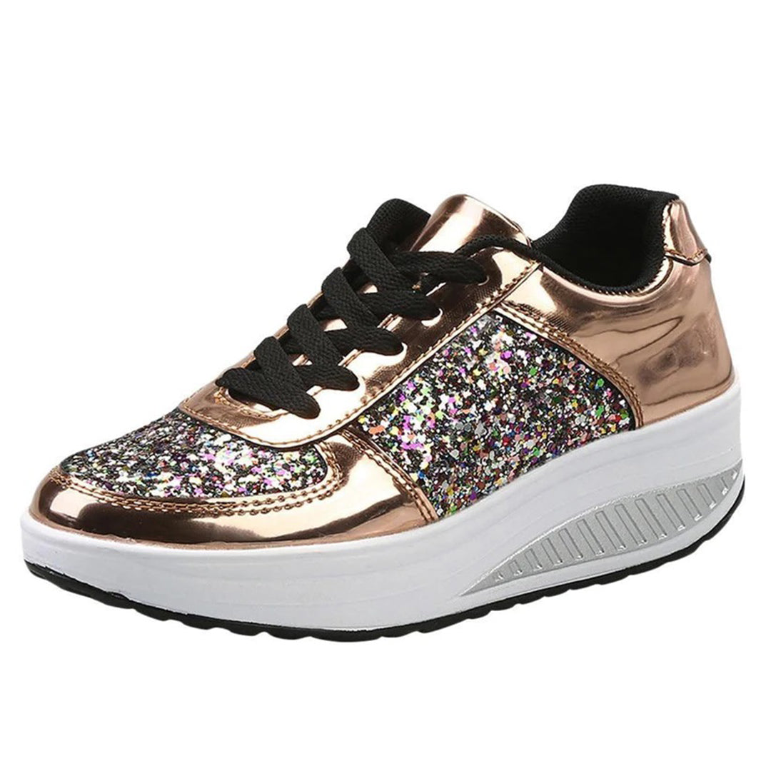 Glitter Platform Sneakers for Women – Stylish & Comfortable