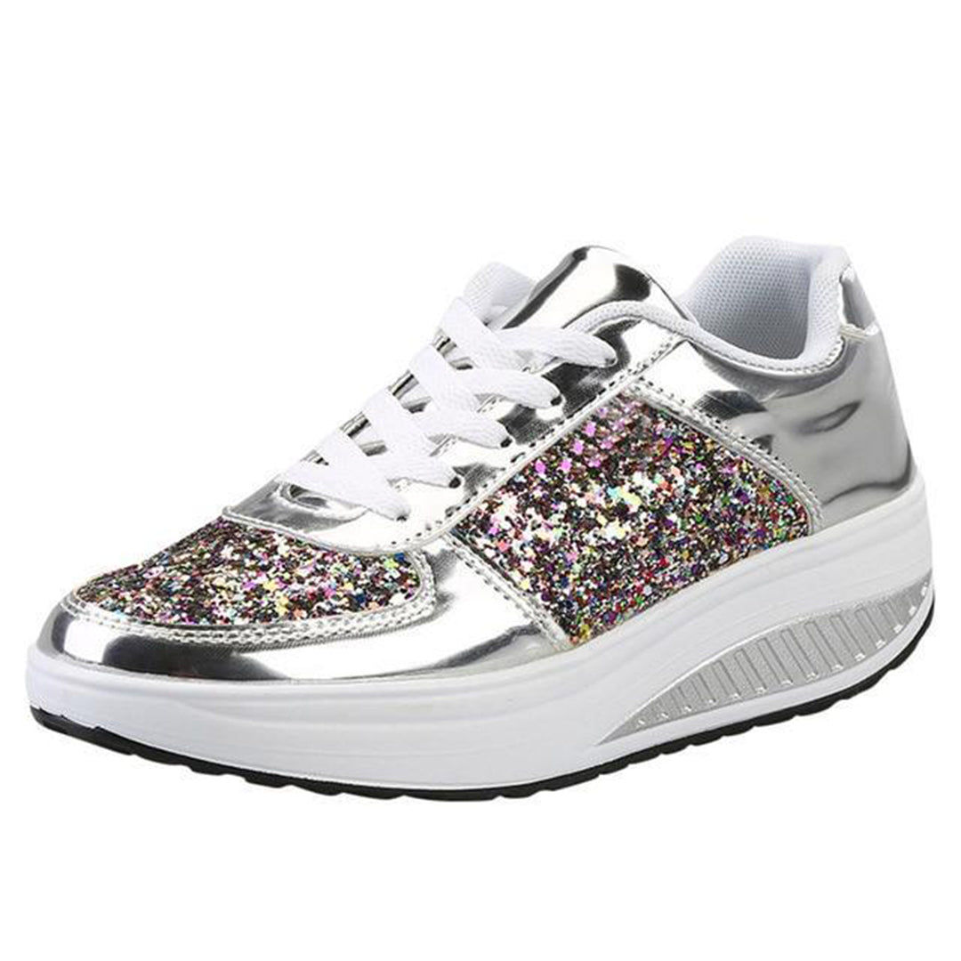 Glitter Platform Sneakers for Women – Stylish & Comfortable