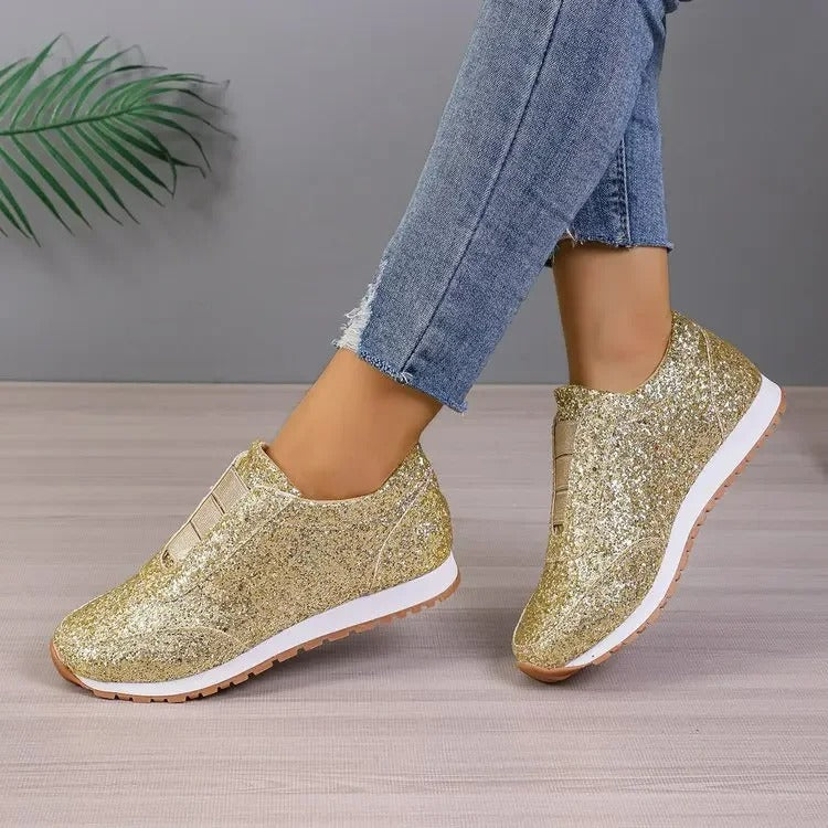 Glitter Slip-On Sneakers for Women – Stylish & Comfortable