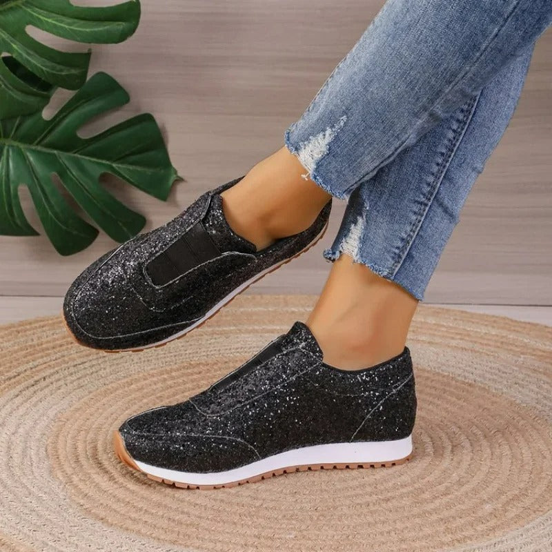 Glitter Slip-On Sneakers for Women – Stylish & Comfortable