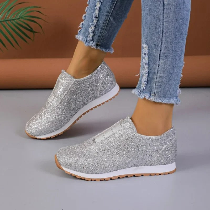 Glitter Slip-On Sneakers for Women – Stylish & Comfortable