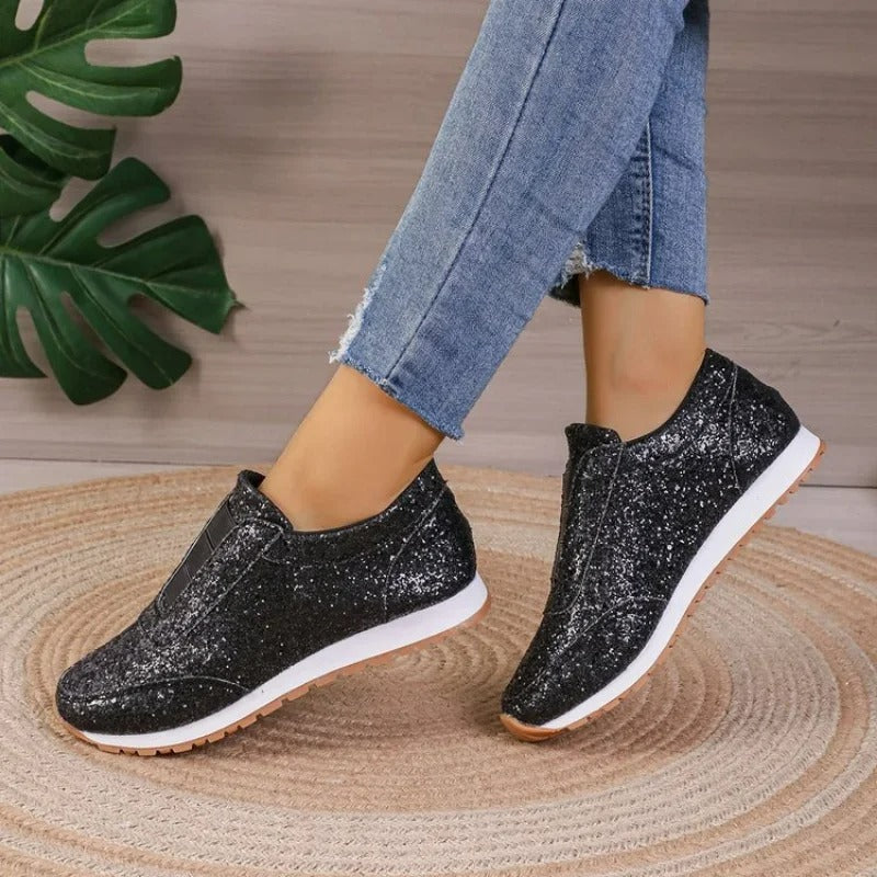 Glitter Slip-On Sneakers for Women – Stylish & Comfortable