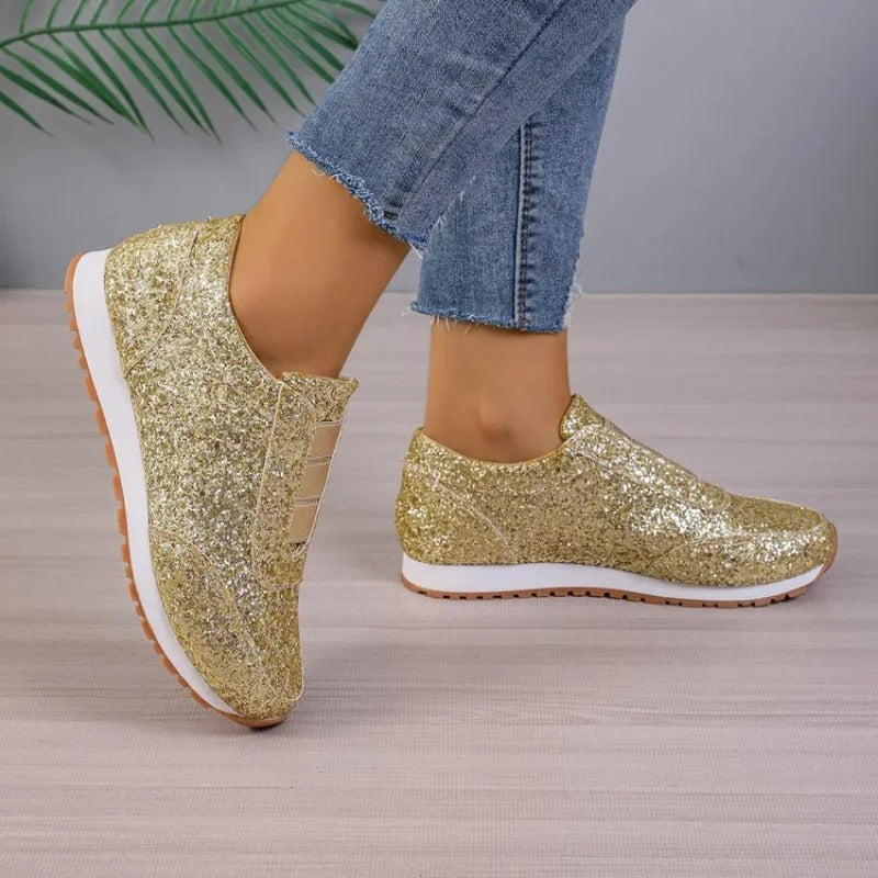 Glitter Slip-On Sneakers for Women – Stylish & Comfortable