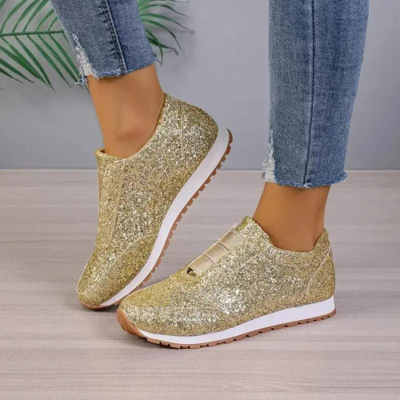 Glitter Slip-On Sneakers for Women – Stylish & Comfortable