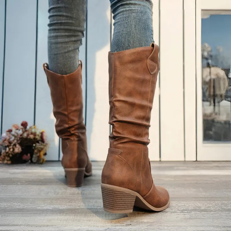 High Heel Ankle Boots for Women – Chic Brown Design & Comfortable Fit