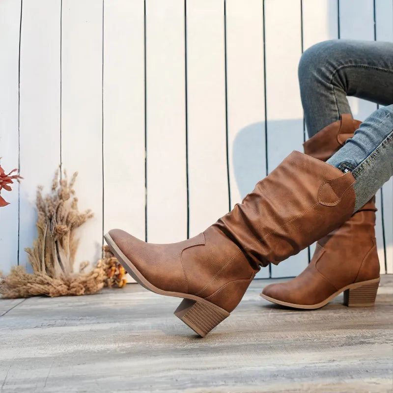 High Heel Ankle Boots for Women – Chic Brown Design & Comfortable Fit