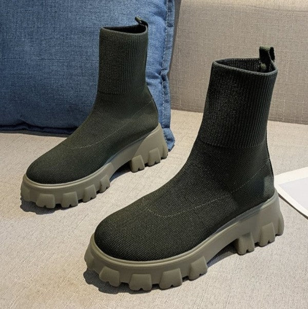 High-Top Sock Boots for Women – Stylish & Comfortable