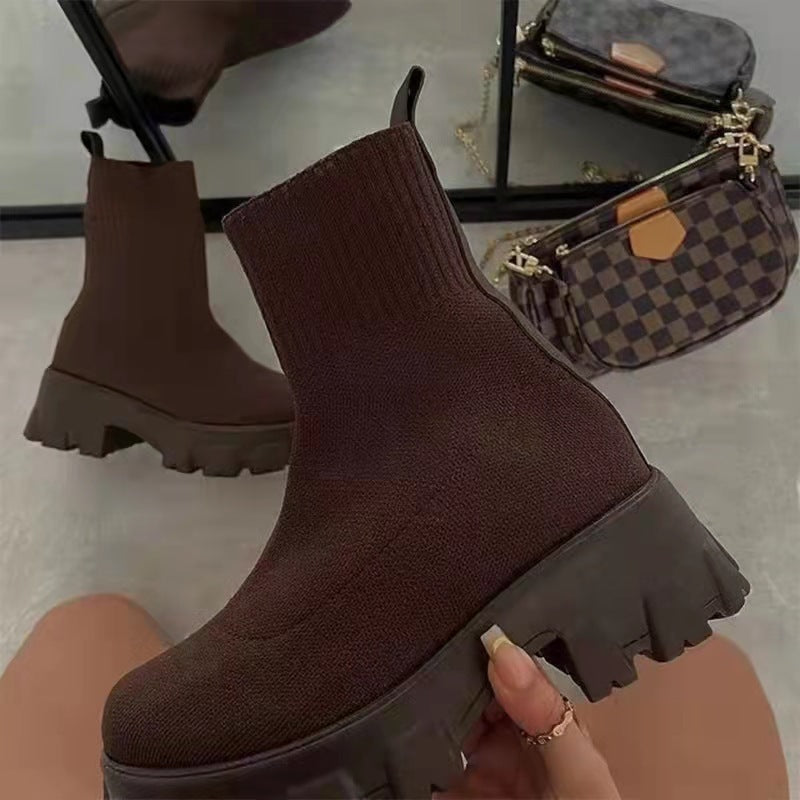 High-Top Sock Boots for Women – Stylish & Comfortable