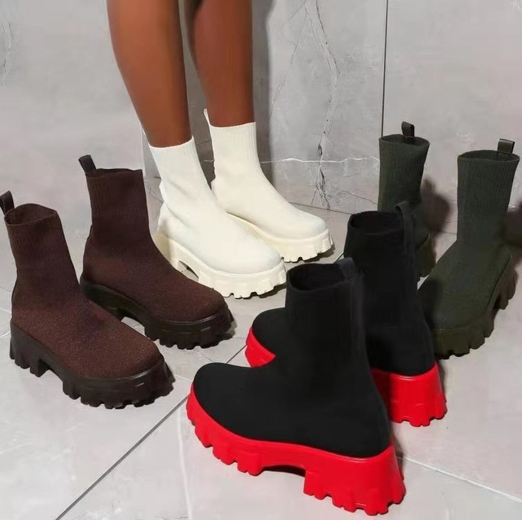High-Top Sock Boots for Women – Stylish & Comfortable