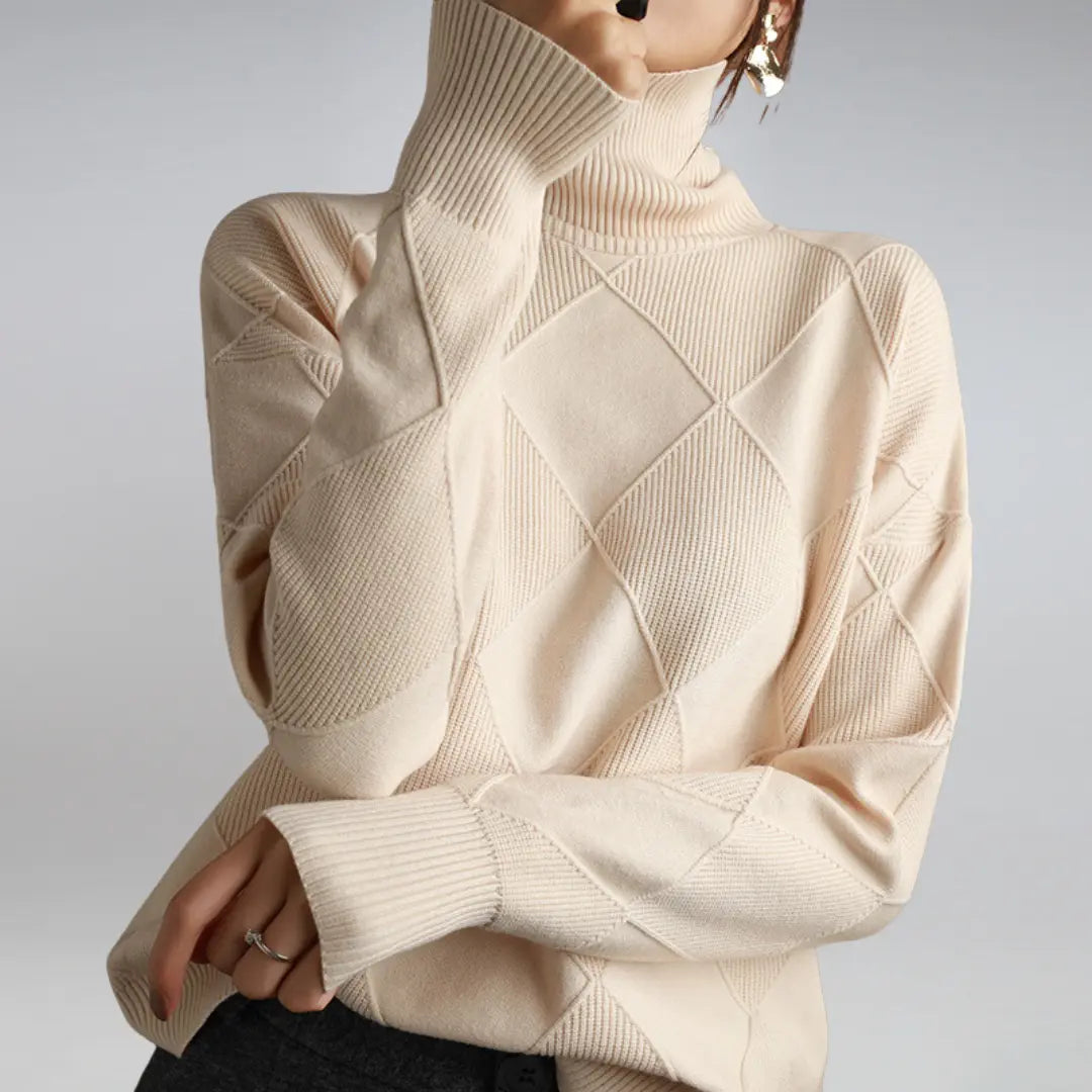 High Neck Turtleneck Sweater for Women – Cozy Oversized Style 11