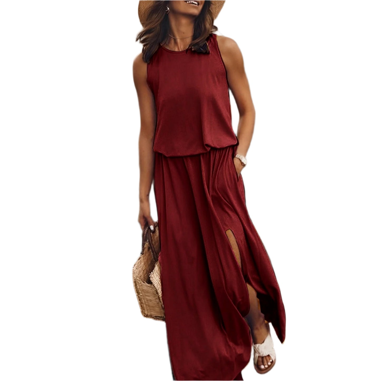 JONNA – Robe Longue Femme Noir – Élégante & Rétro Sans Manches 0