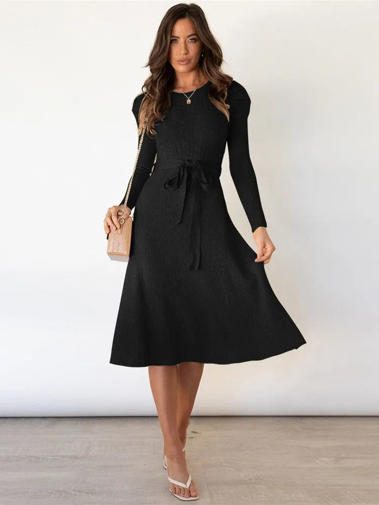 Knitted Midi Dress for Women – Cozy & Chic Style 1